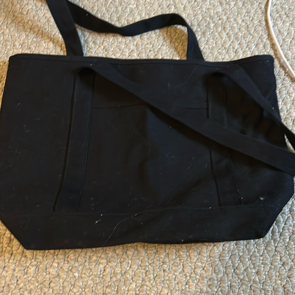 black canvas tote bag